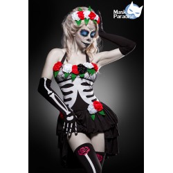 Costum schelet mexican ziua mortilor rochie halloween teatru 0007
