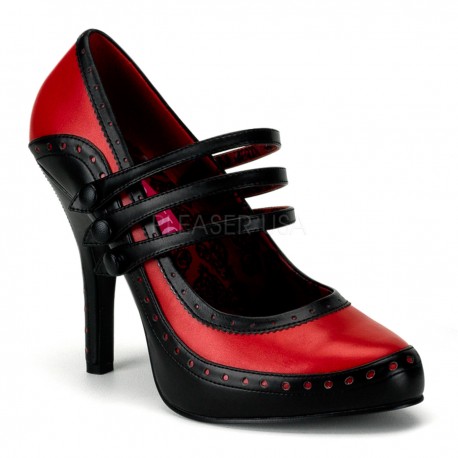 pantofi rosu cu negru accesorii teatru victorian TEMPT 10