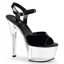 Sandale cu platforma transparenta papuci sexy club ASPIRE 609