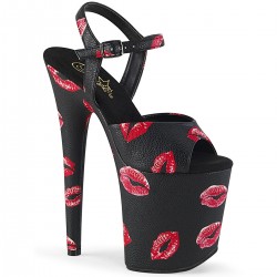 Sandale roz toc inalt papuci dansatoare hostess FLAMINGO 809 KISSES