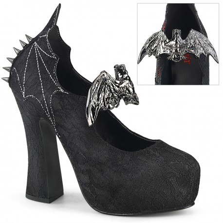 Pantofi demonia toc gros stil gotic DEMON 18
