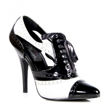 Pantofi stiletto alb cu negru comozi SEDUCE 458